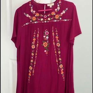 Umgee Fuchsia Dress - Small